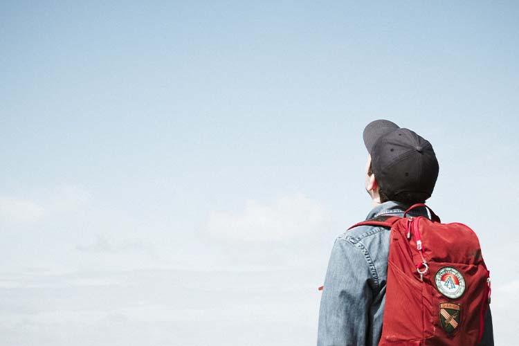 Student Looking at sky